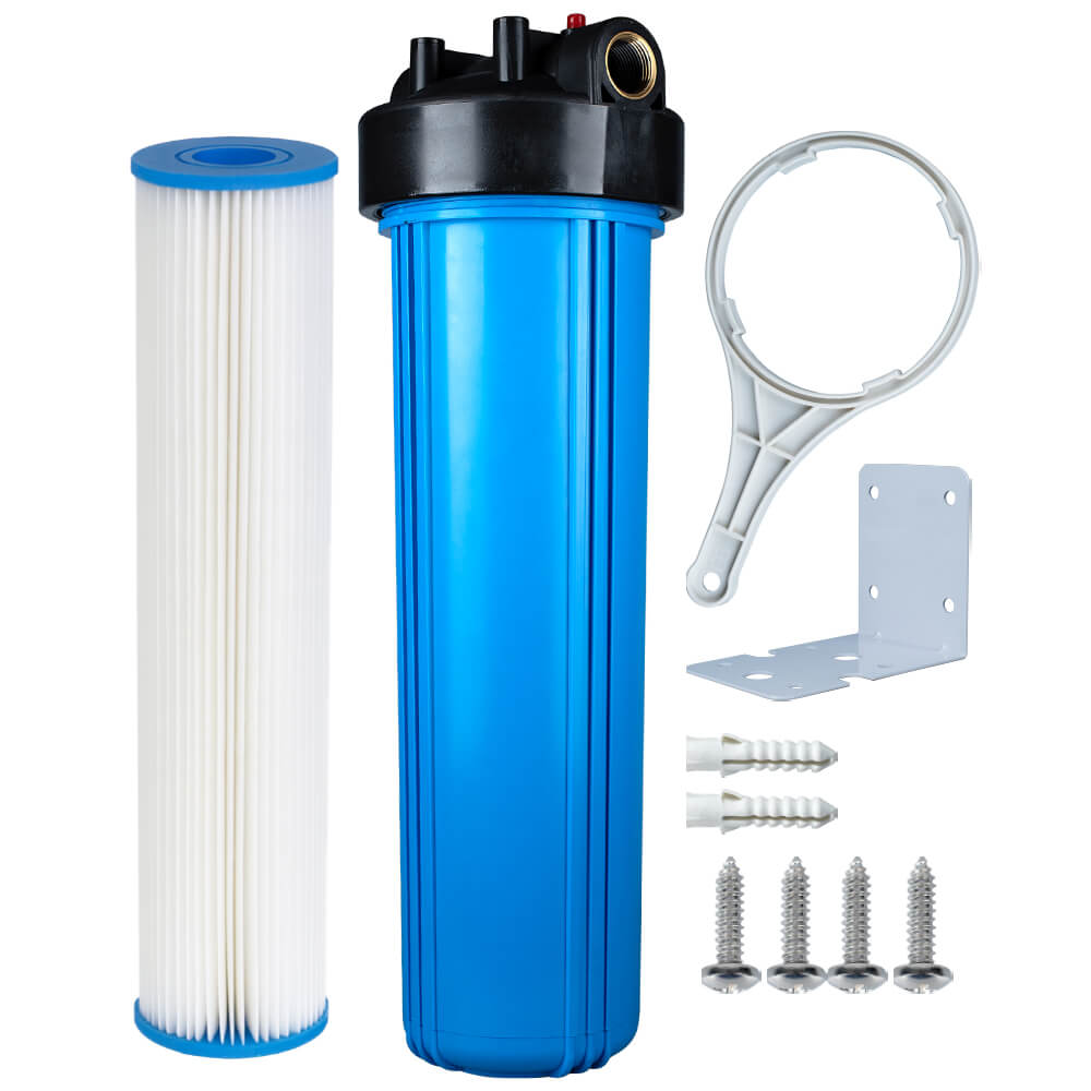 เครื่องกรองน้ำใช้ 1 ขั้นตอน WATERWAY BIG BLUE 20 นิ้ว เกลียวทองเหลือง กระบอกฟ้า รุ่น WTBB-PLT2 (พร้อมไส้กรองน้ำ PLT BIG BLUE ขนาด 20นิ้ว)_1